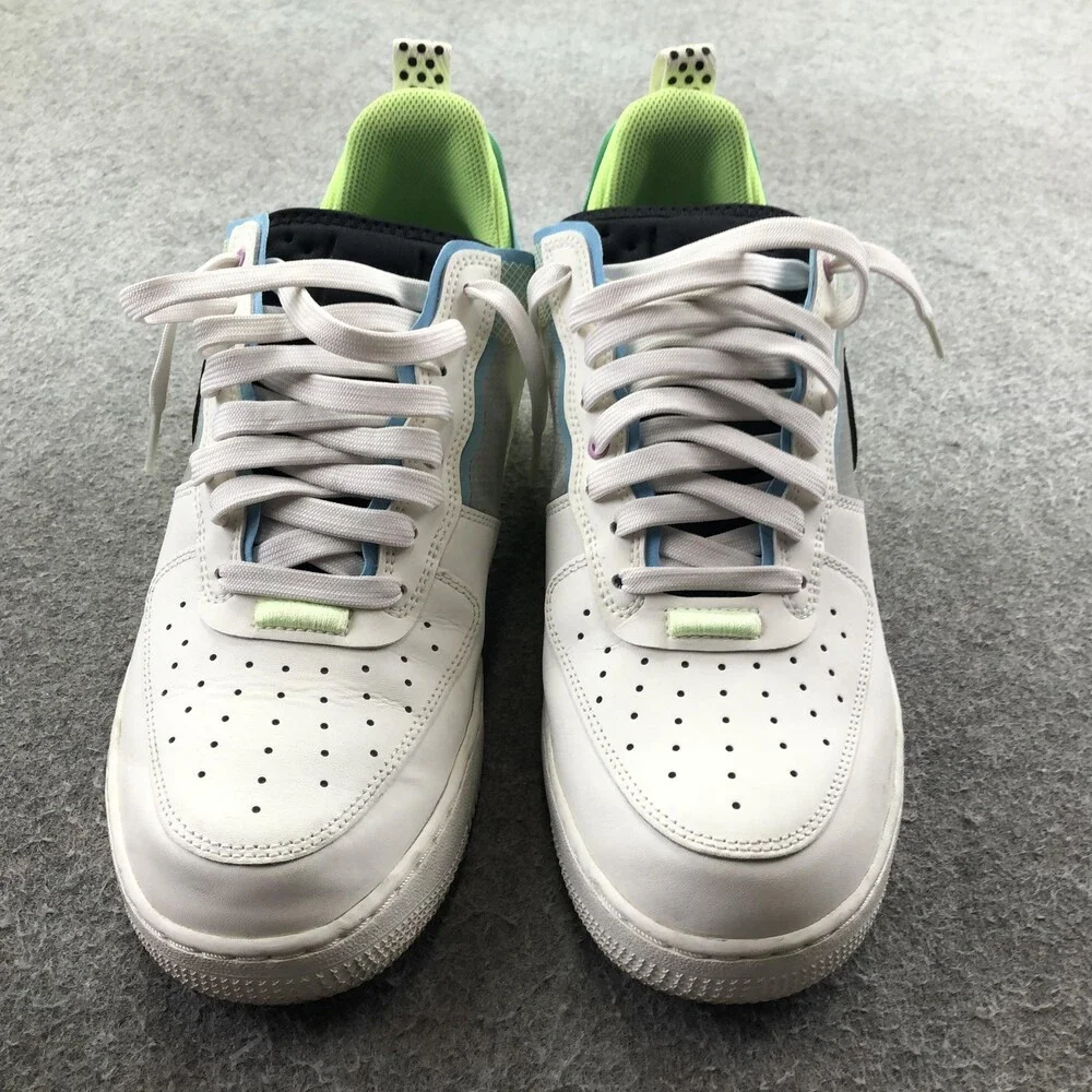 Nike Air Force 1 React Shoes Mens Size 10.5 White Volt Low Sneakers DM0573-101